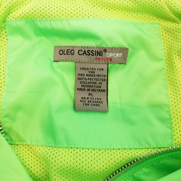Women OLEG CASSINI 2 Piece Windbreaker and Pants green Yacht Style Vented P L - Picture 10 of 11